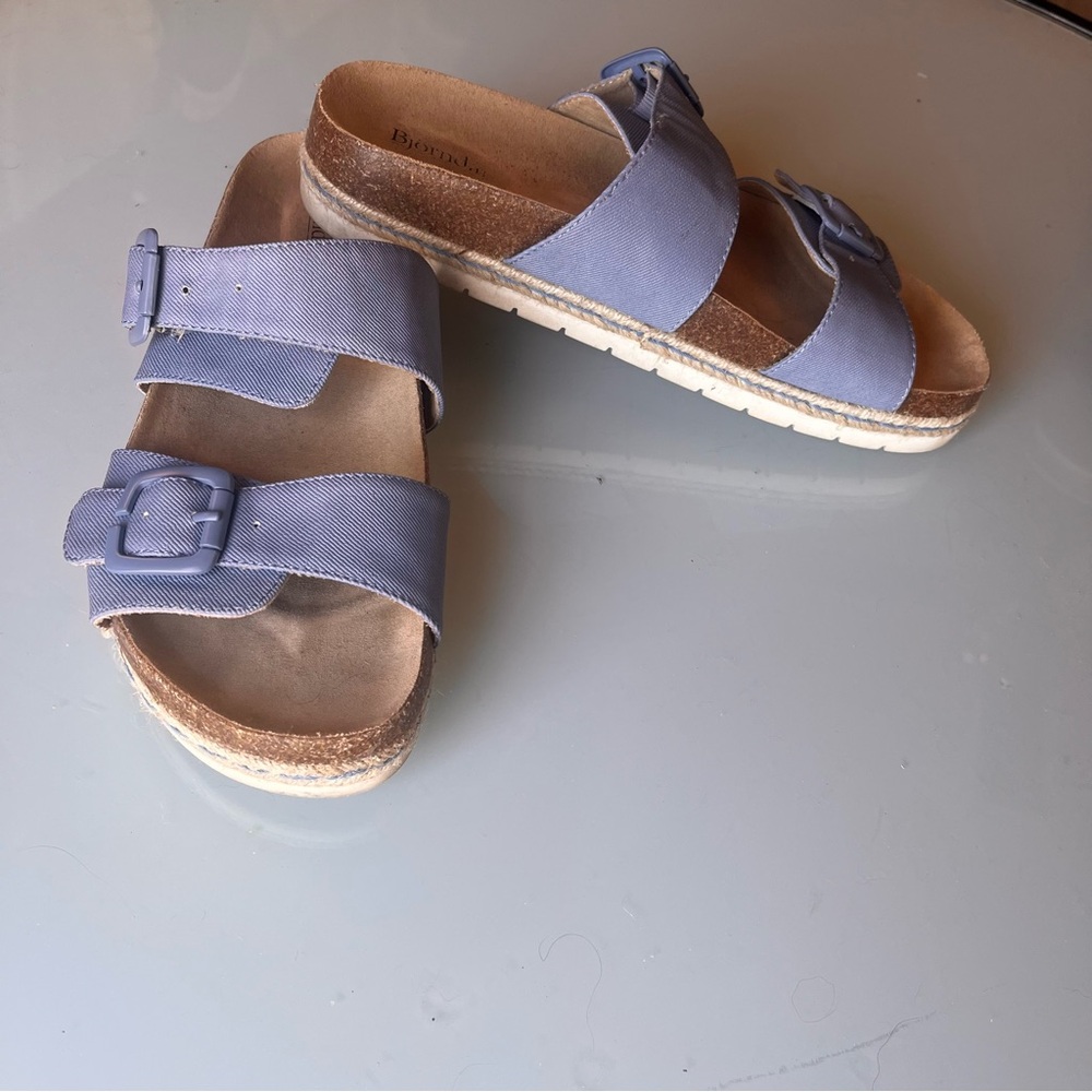 Periwinkle Blue Platform Sandals size 9